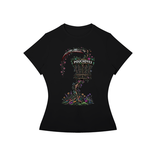 Floral PouchDyes logo Women’s Slim Fit