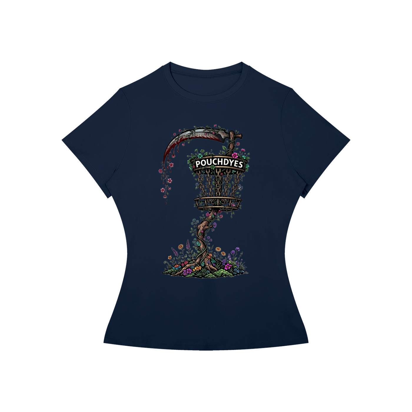 Floral PouchDyes logo Women’s Slim Fit
