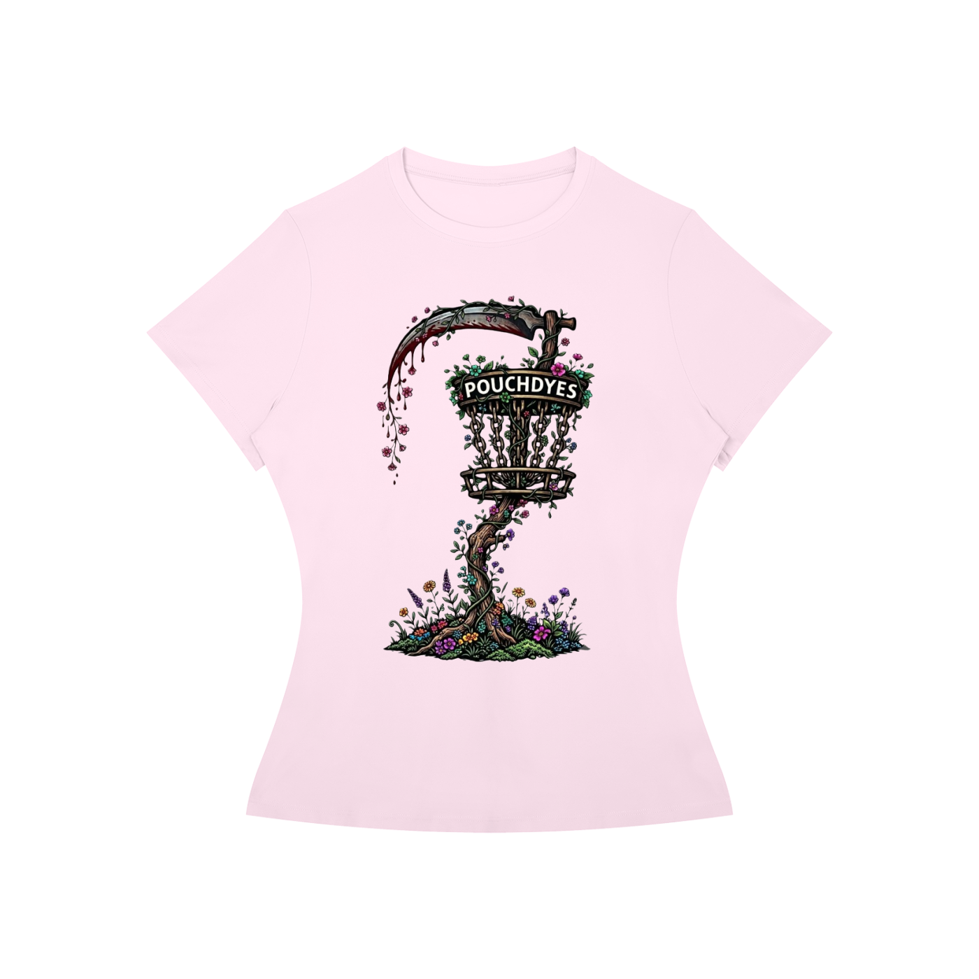 Floral PouchDyes logo Women’s Slim Fit