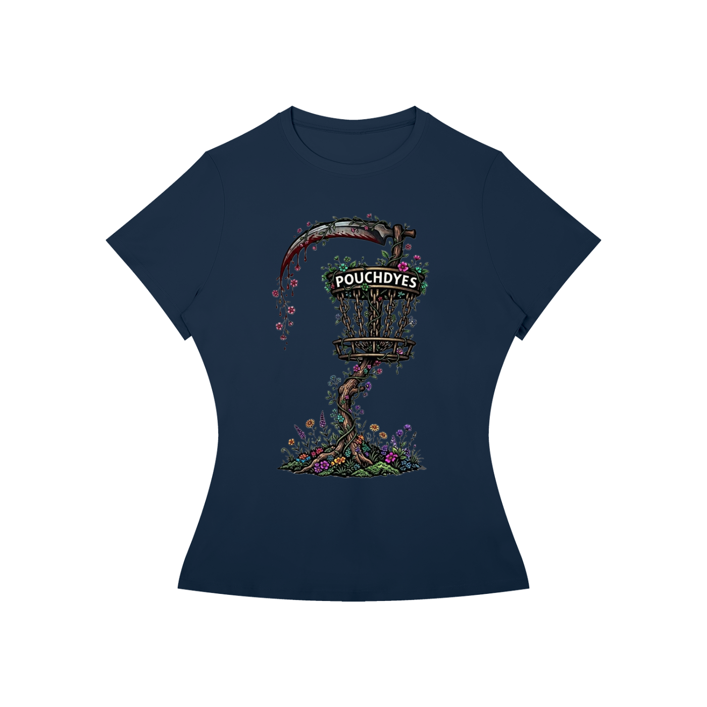 Floral PouchDyes logo Women’s Slim Fit