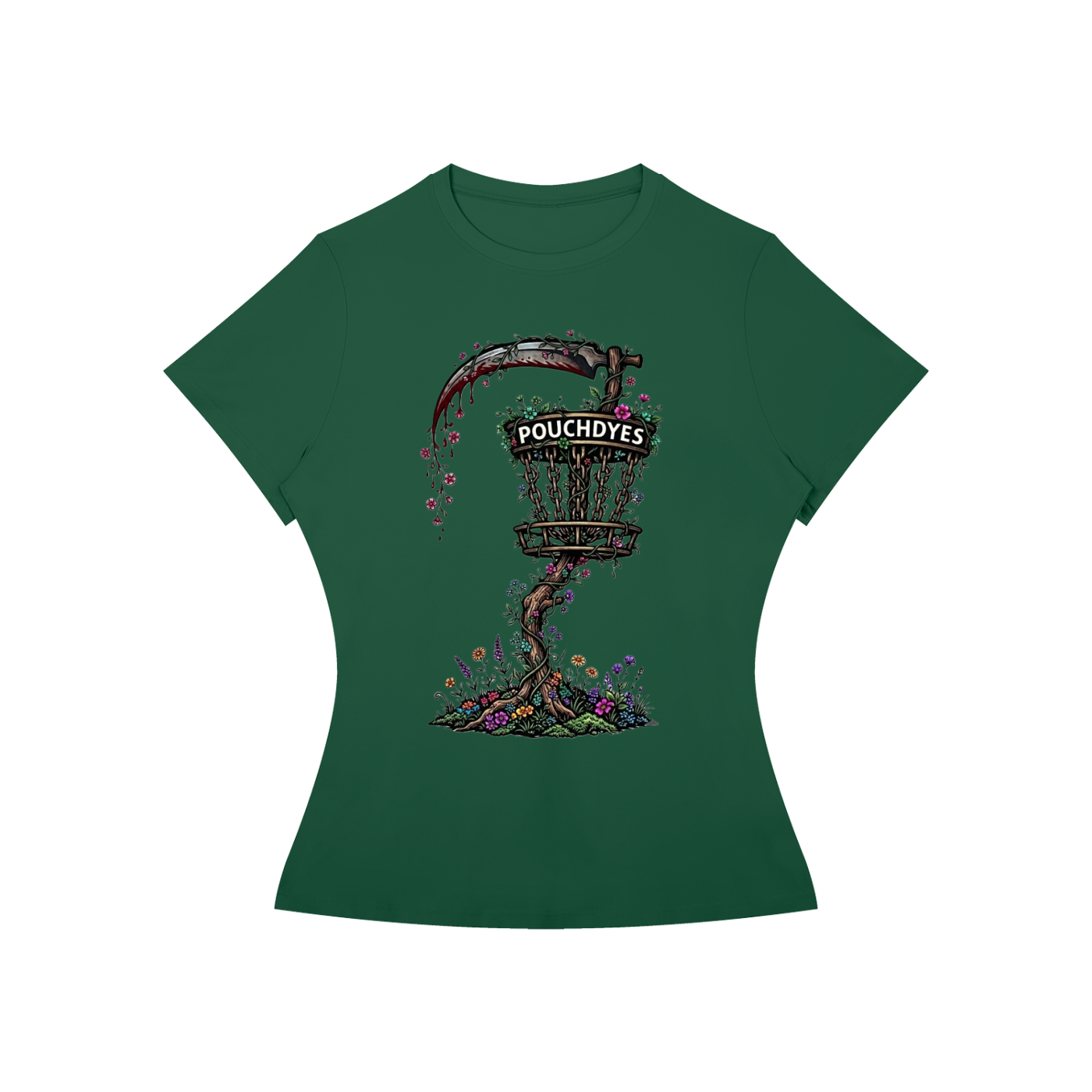 Floral PouchDyes logo Women’s Slim Fit