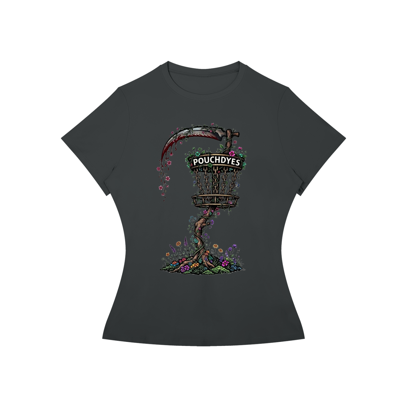 Floral PouchDyes logo Women’s Slim Fit