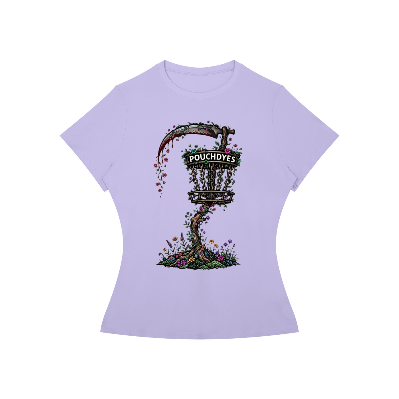 Floral PouchDyes logo Women’s Slim Fit